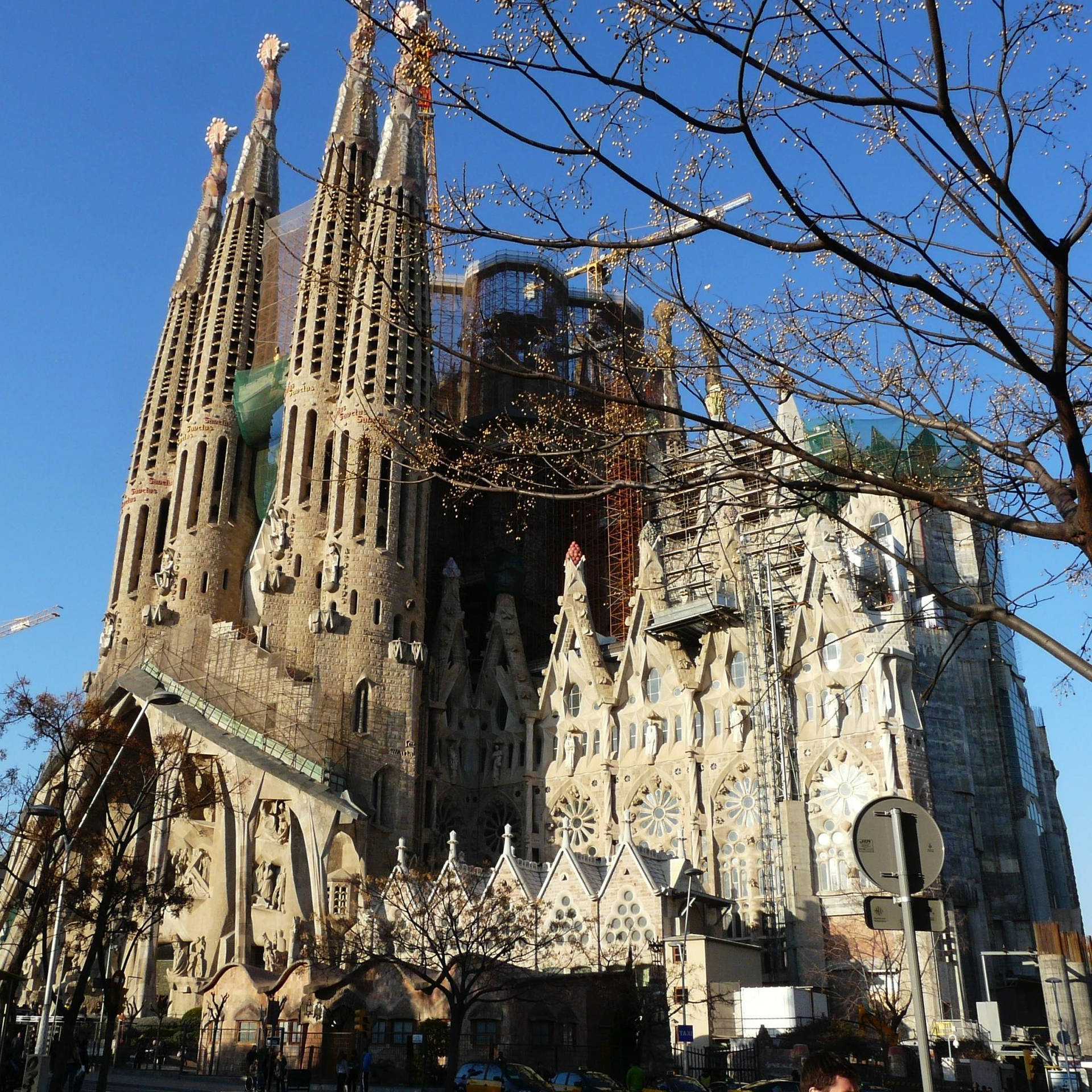 Sagrada Familia Angled View Wallpaper