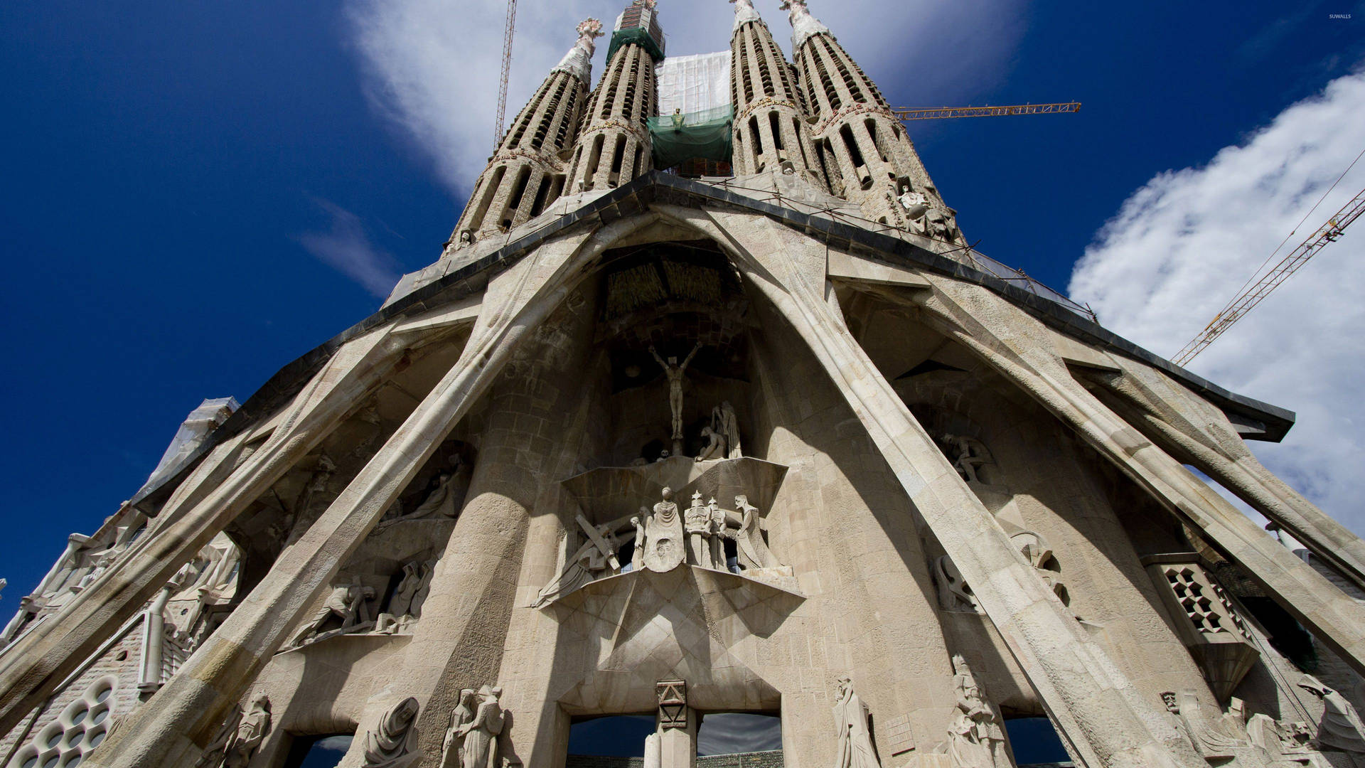 Sagrada Familia kompleks facade tapet Wallpaper