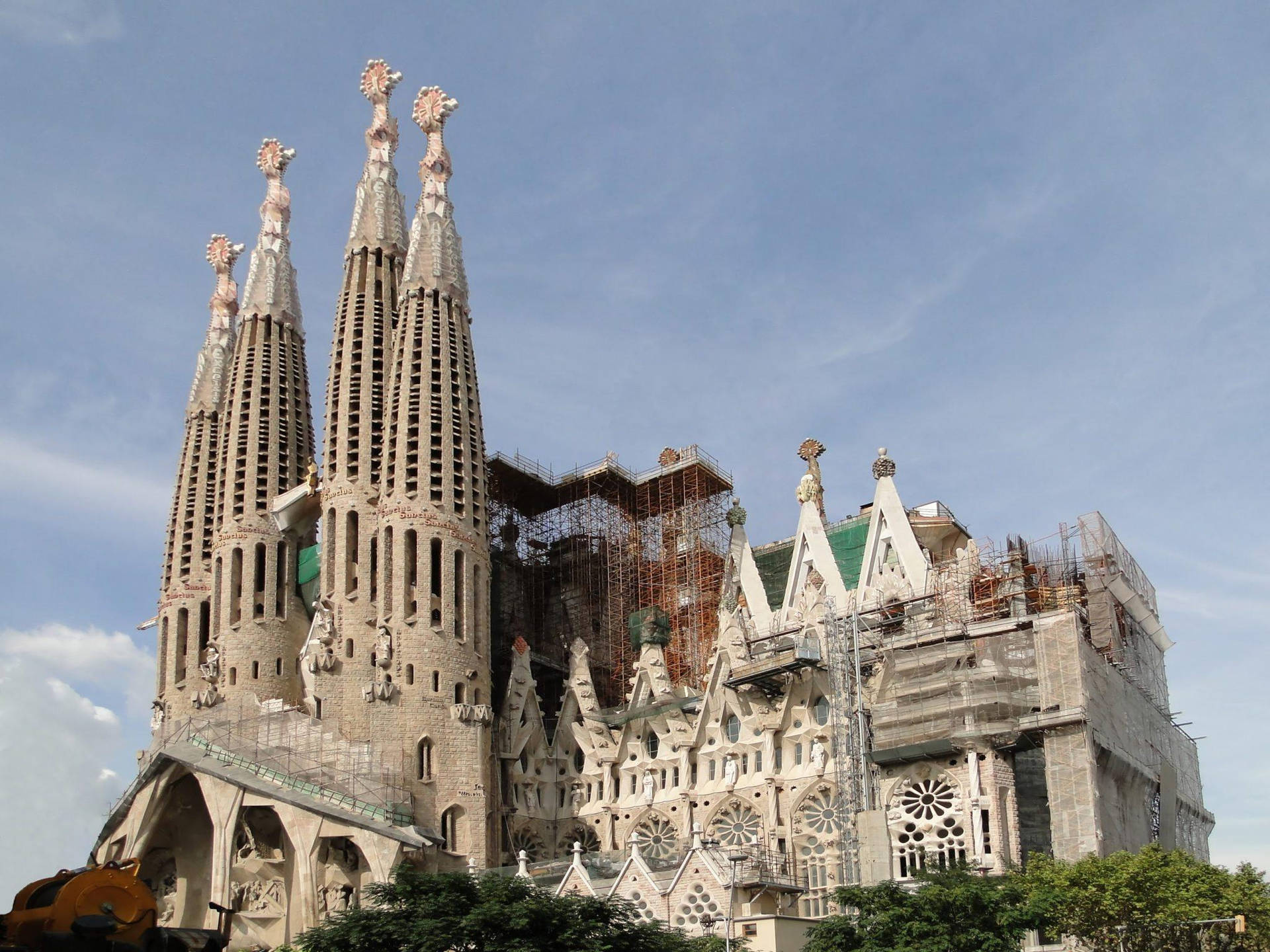 Sagrada Familia Construction Scaffolding Wallpaper