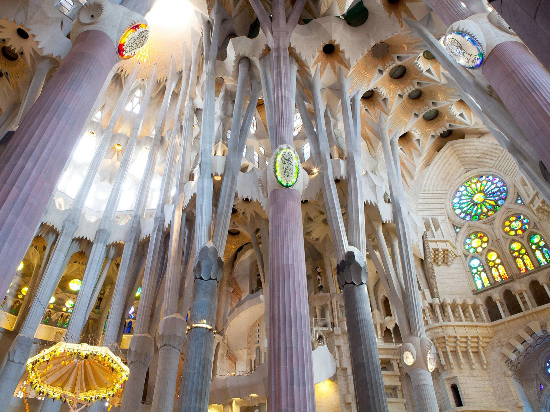 Sagrada Familia Many Pillars Interior Wallpaper