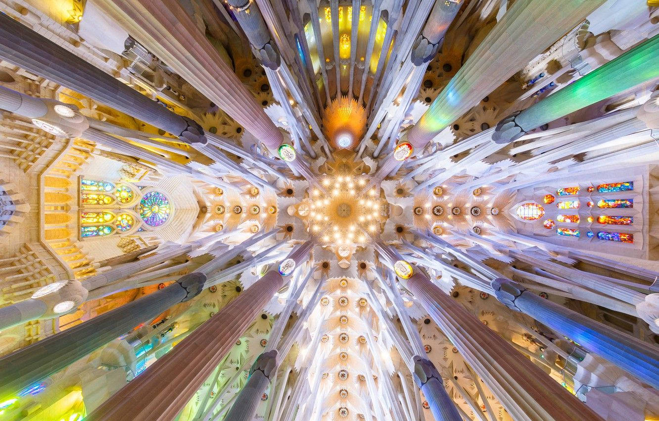 Sagrada Familia Spire Pillars Wallpaper