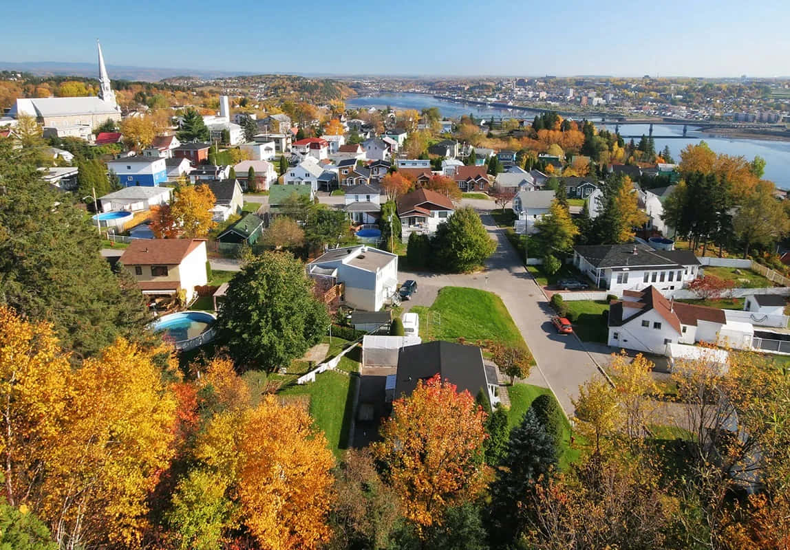 Saguenay Autumn Residential Area Wallpaper