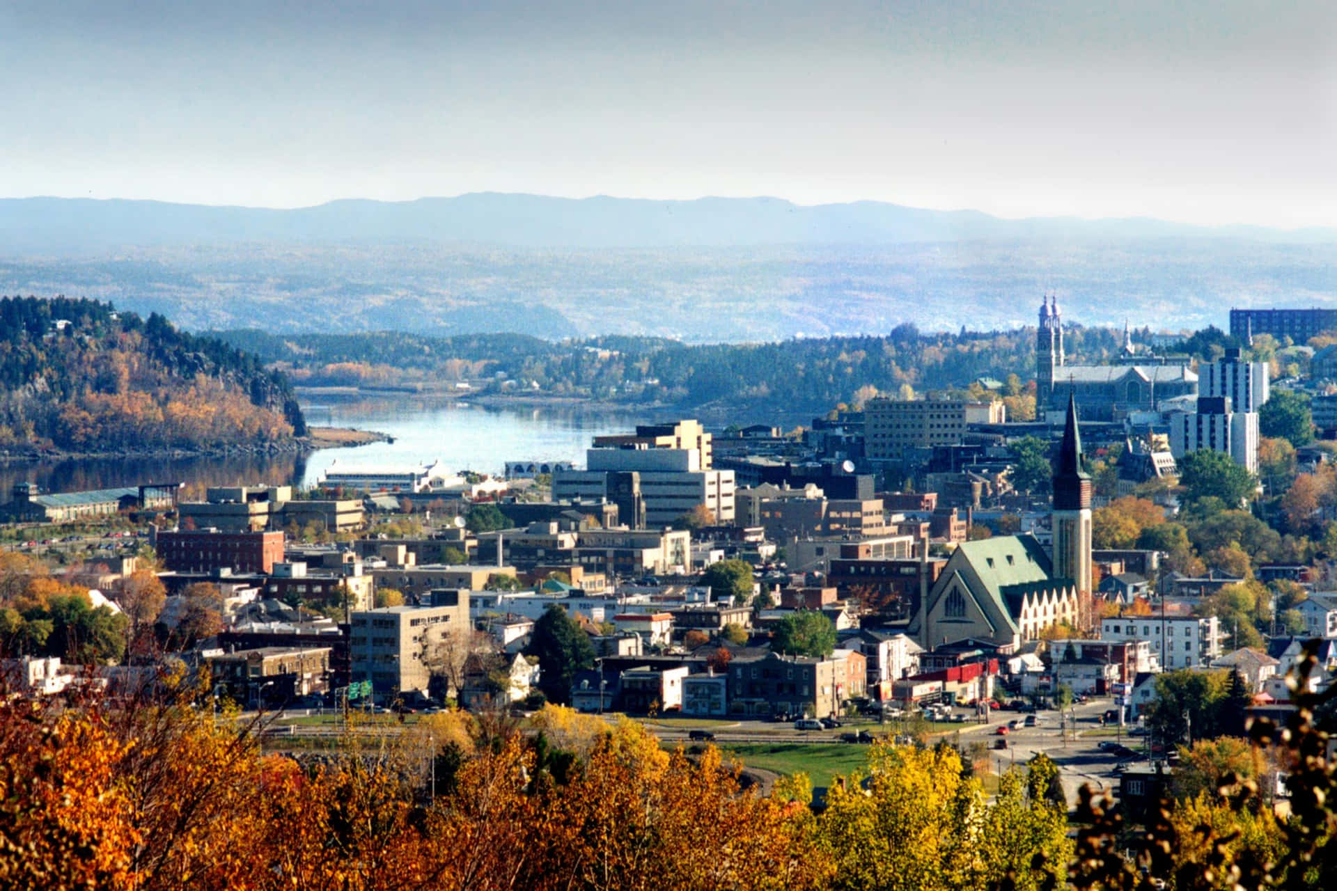 Saguenay Cityscape Autumn View Wallpaper