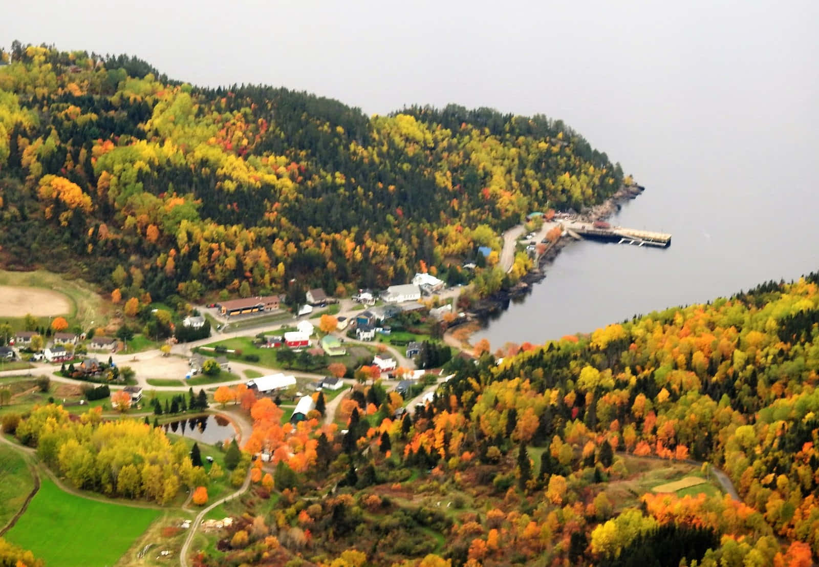 Saguenay Fjord Autumn Colors Wallpaper