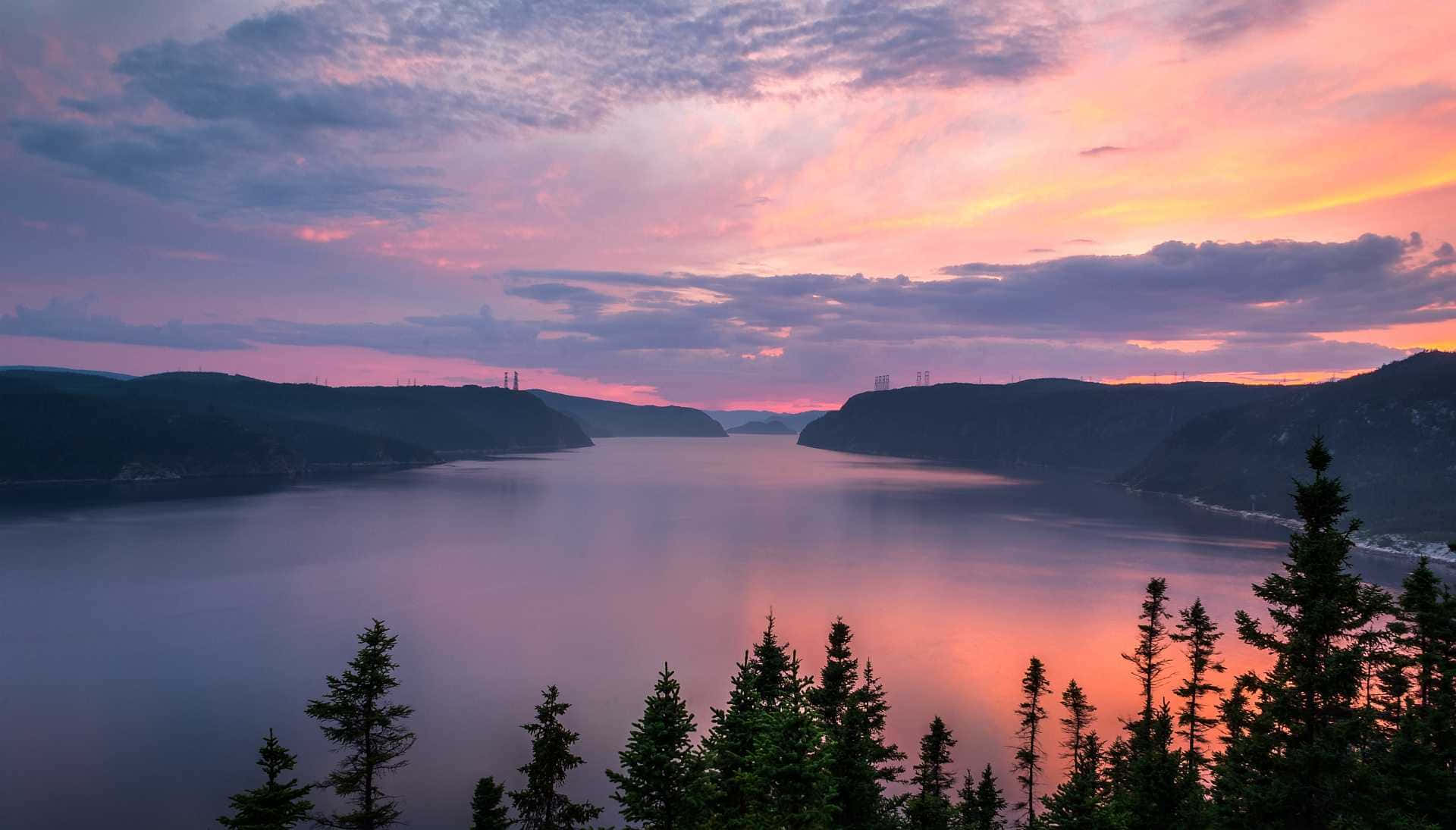 Saguenay Fjord Sunset View Wallpaper