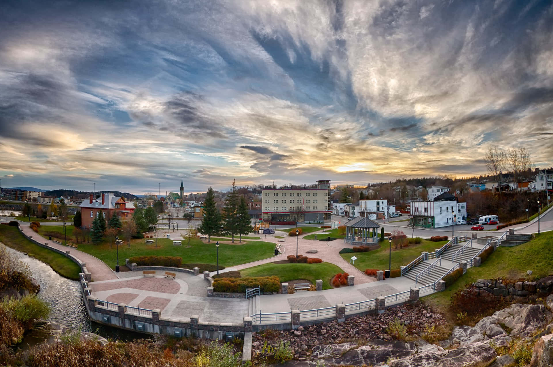 Saguenay Townscapeat Dusk Wallpaper