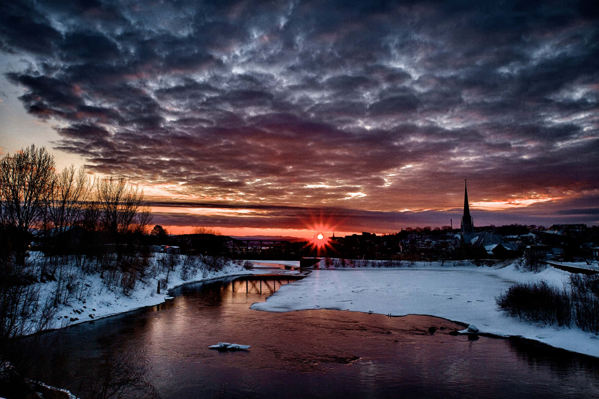 Saguenay Winter Sunset Wallpaper