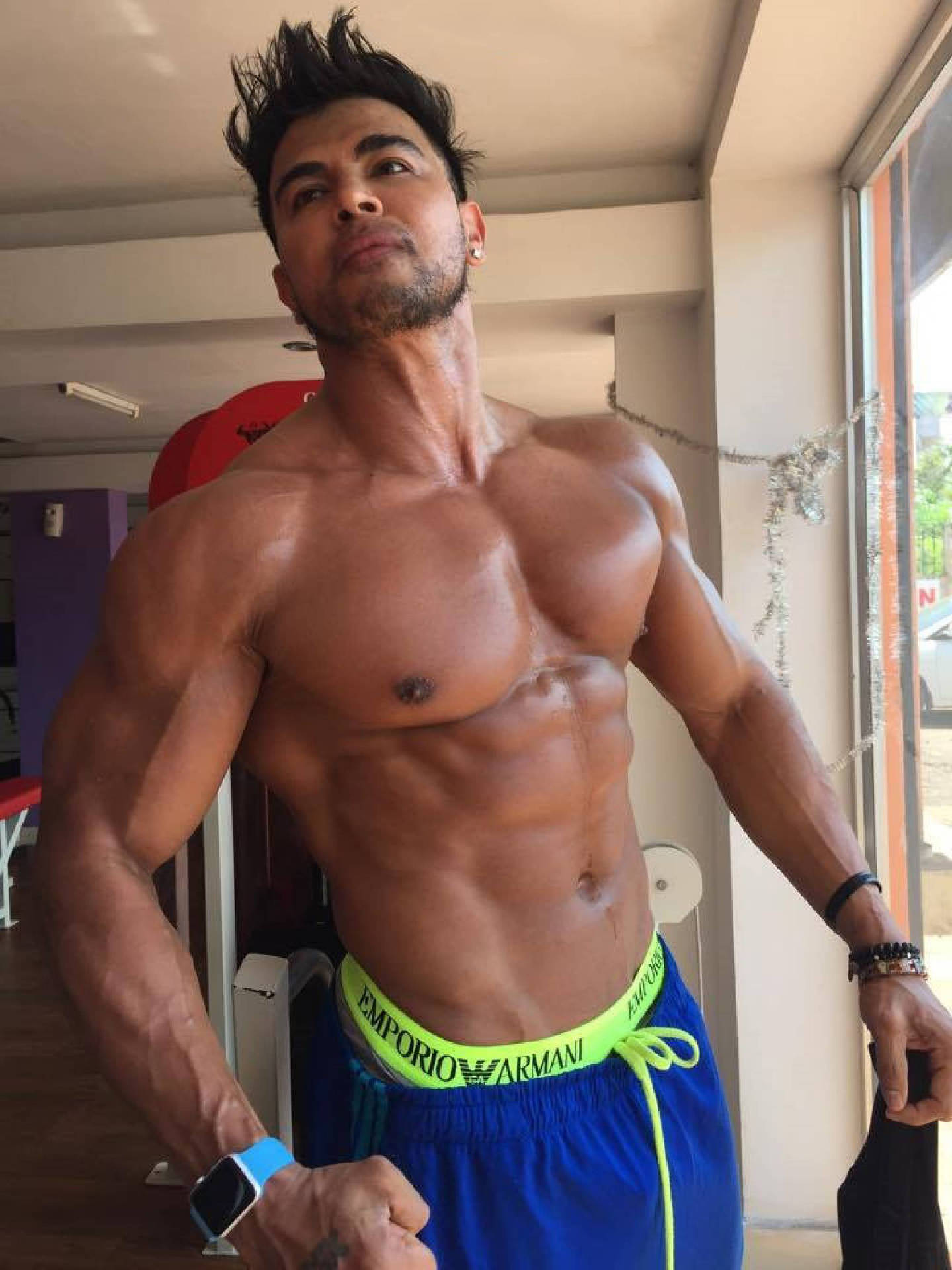 Sahil Khan Bodybuilder Masculine Physique Background