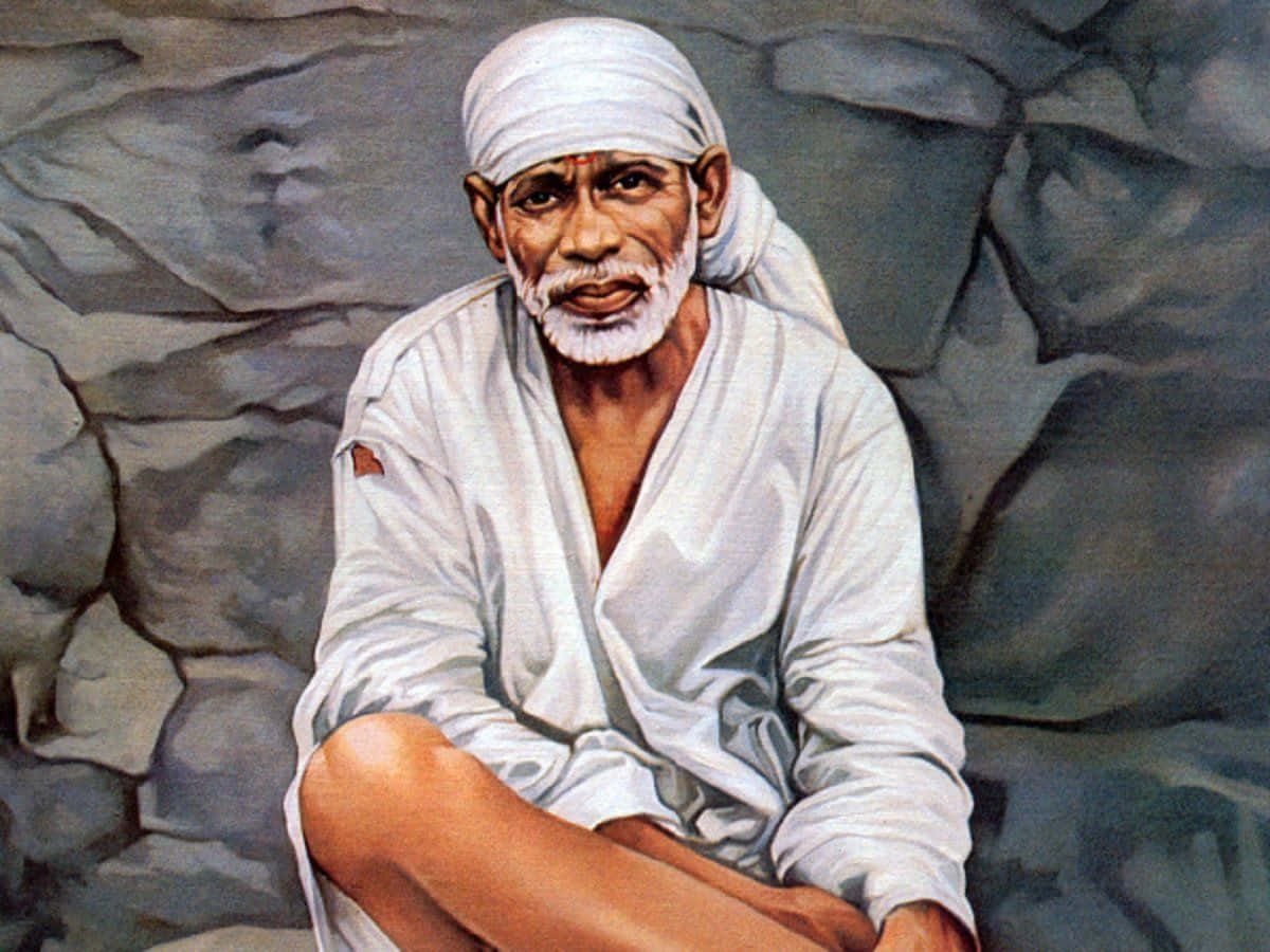 Sai Baba In White Clothes Picture