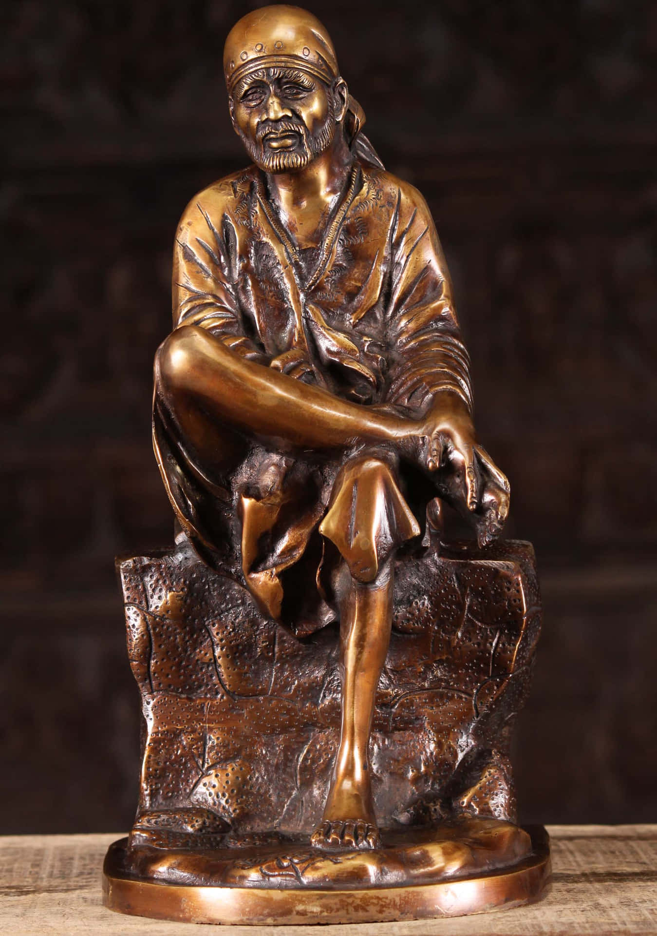 Sai Baba Bronze Figurine Picture