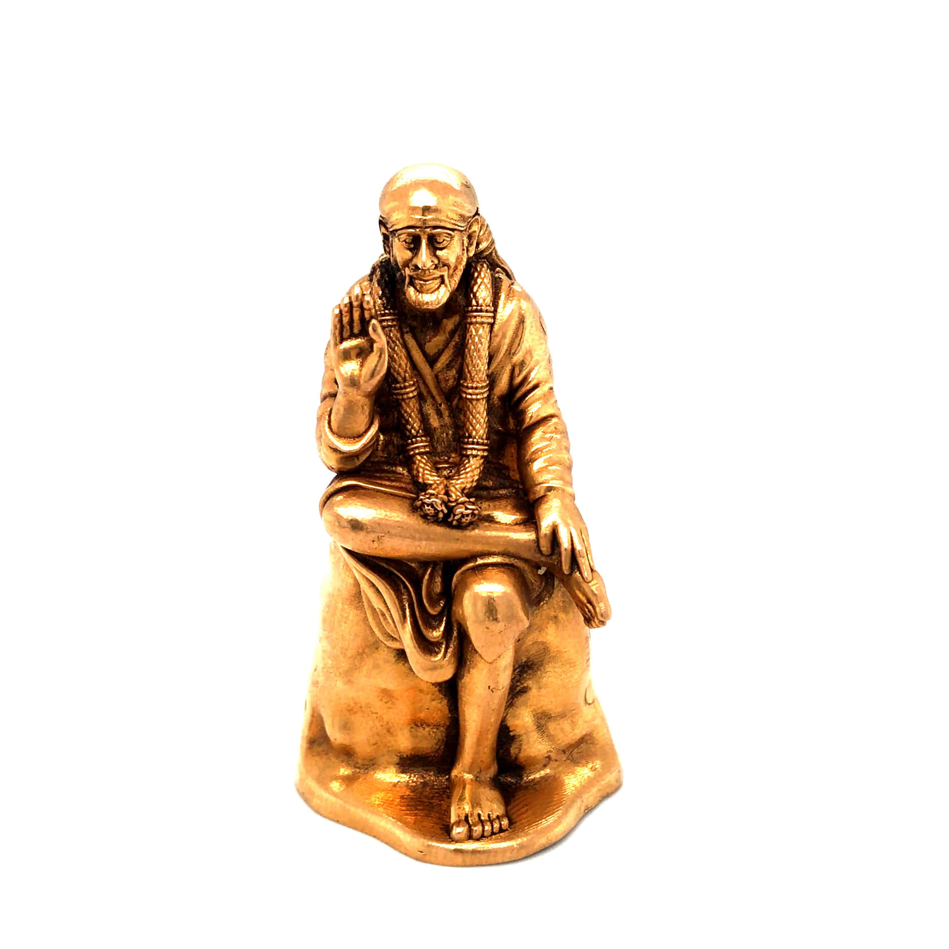 Golden Figurine Sai Baba Picture