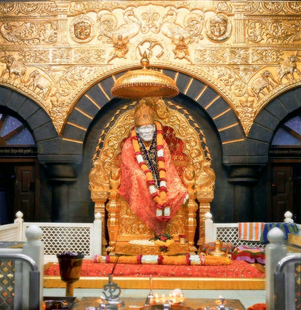 Sai Baba Golden Wall Picture
