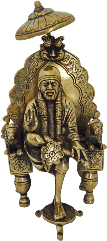 Sai Baba Statue Brass Figurine PNG