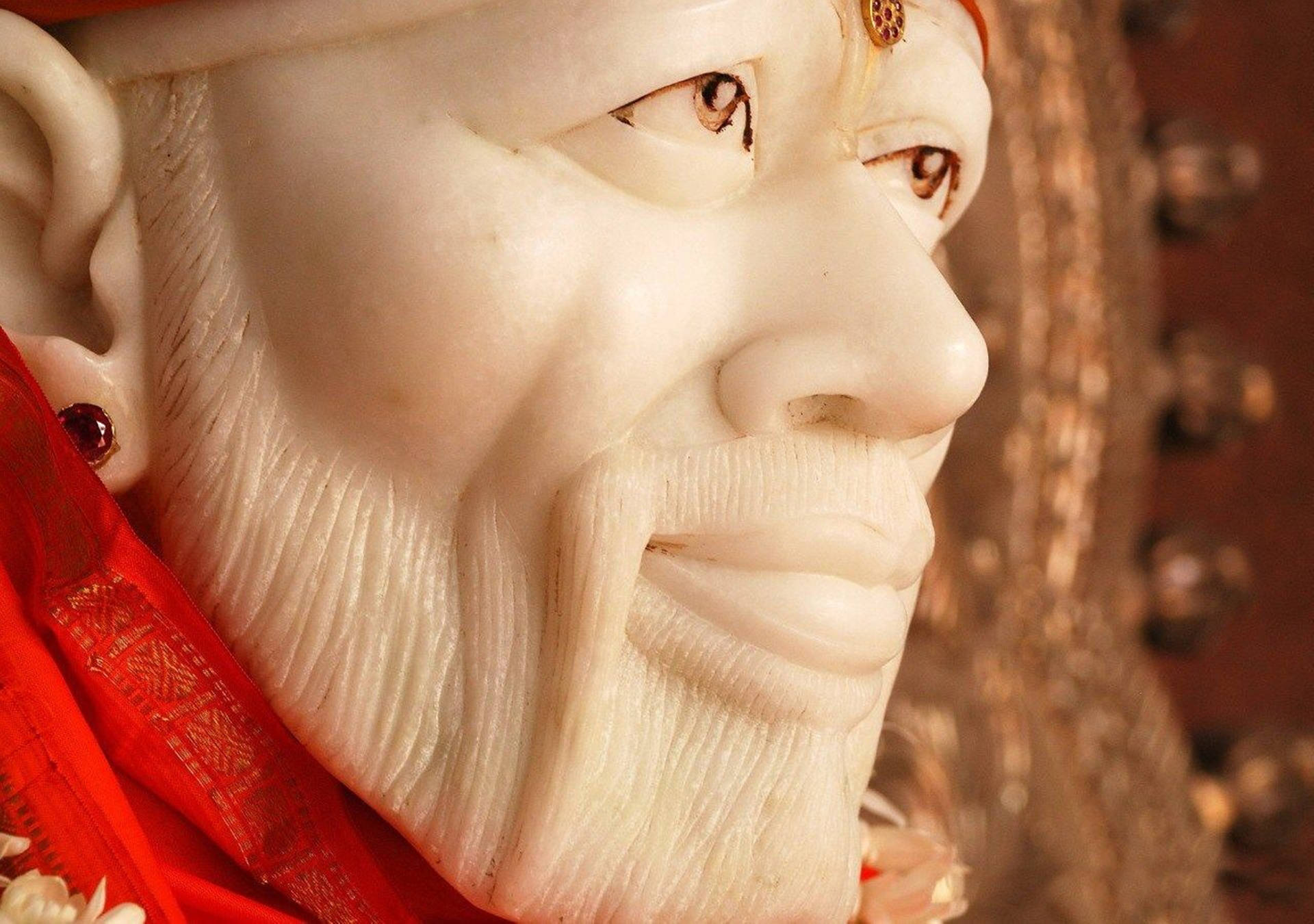 Sai Baba Statue In Close-up 4k Wallpaper