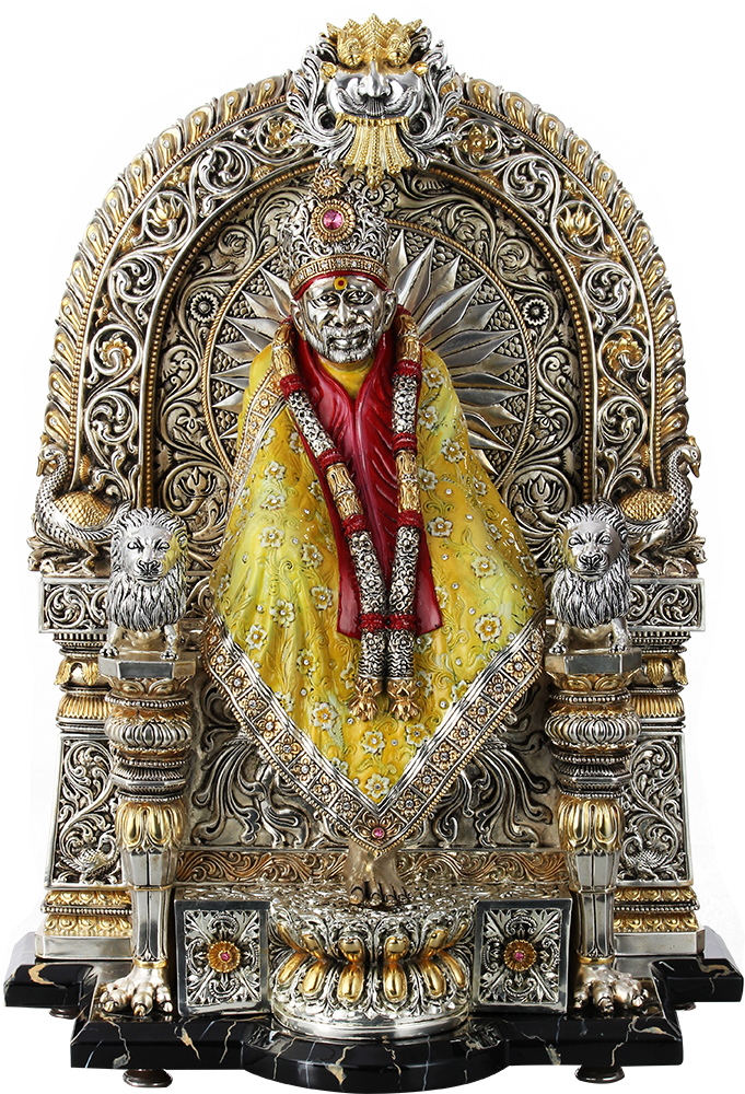 Sai Baba Statue Ornate Throne.png PNG