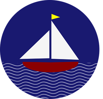 Sailboat Graphic Art PNG