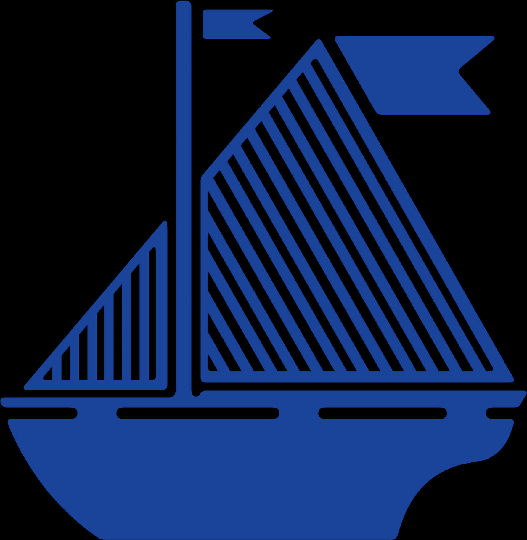 Sailboat Graphic Blue PNG