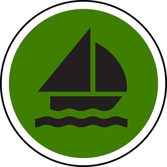 Sailboat Icon Green Circle PNG