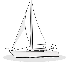 Sailboat Silhouette Graphic PNG