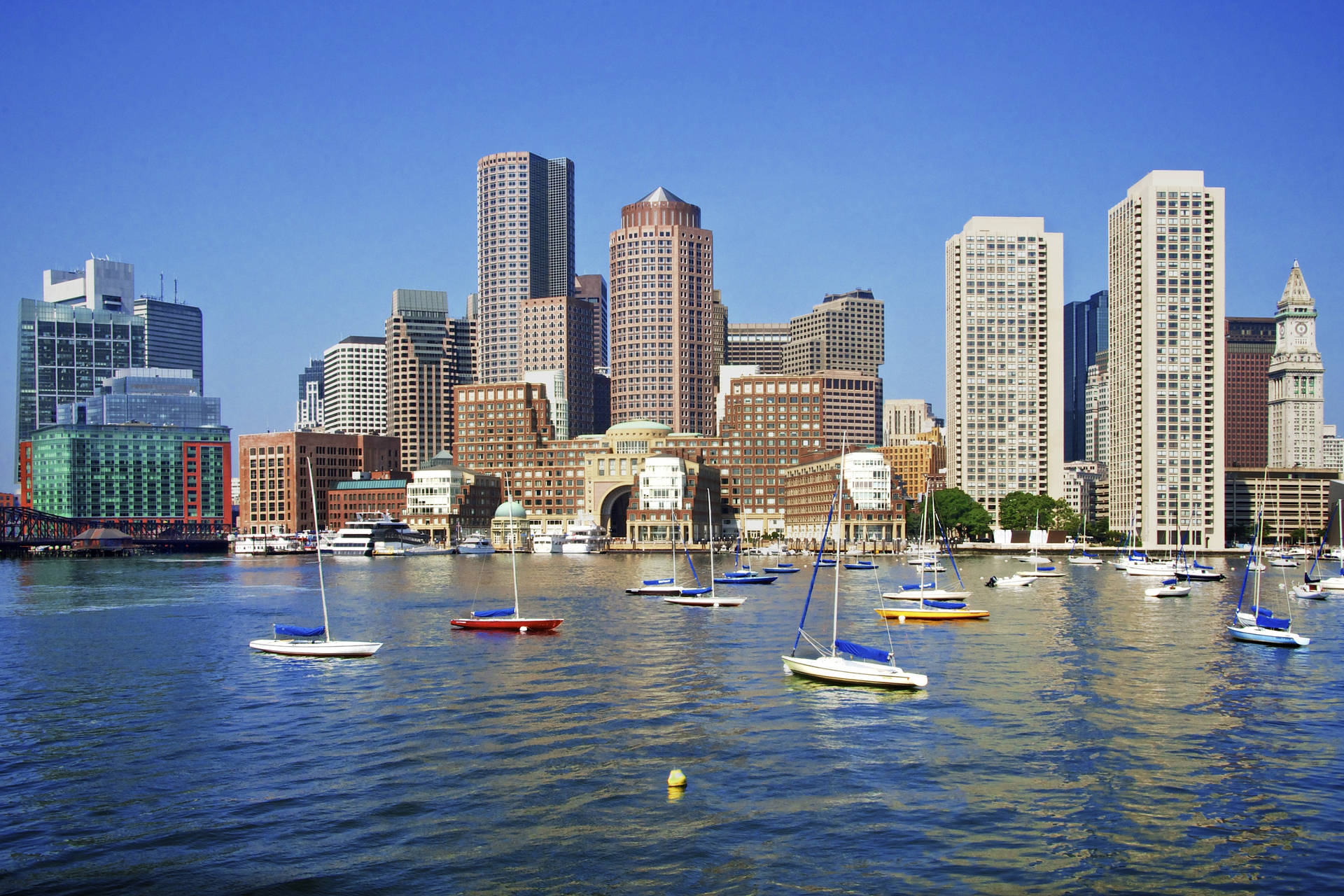 Sailboats In Boston Wallpaper