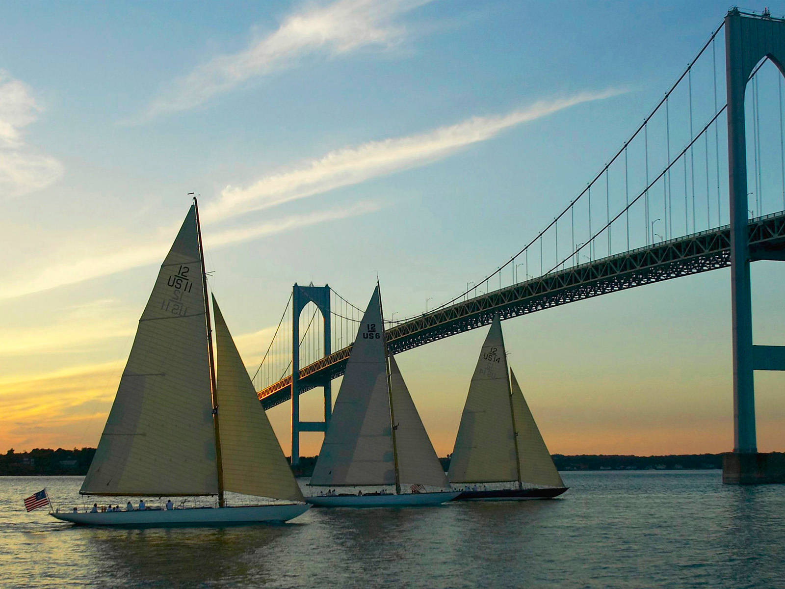 Sailboats Sailing In Newport, Rhode Island Wallpaper