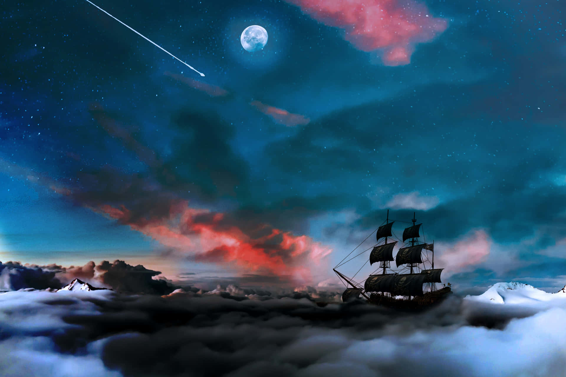Sailing_ Above_ Clouds Wallpaper