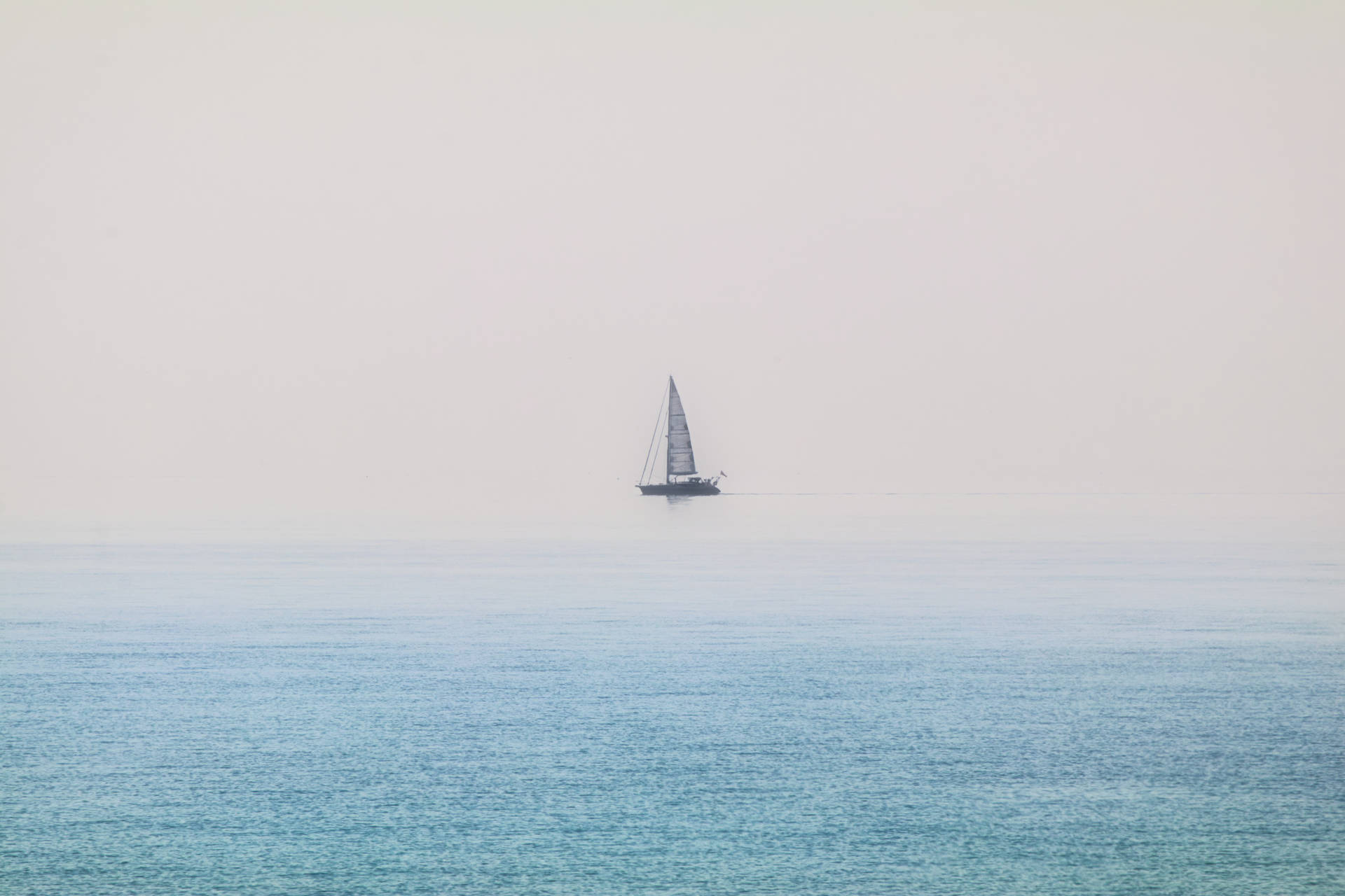 Sailing Covered With Fog Wallpaper