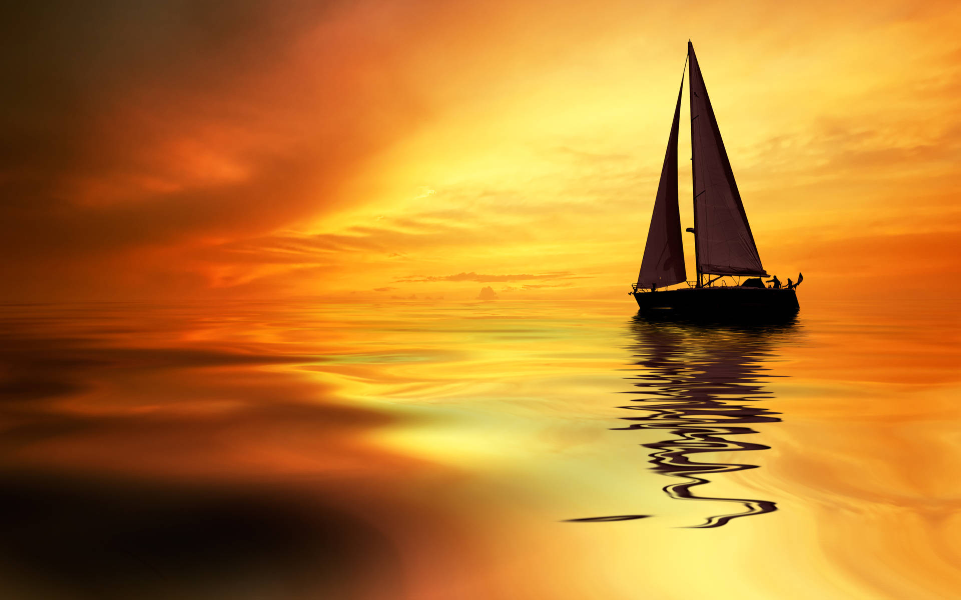 Sailing On Magical Waters Wallpaper