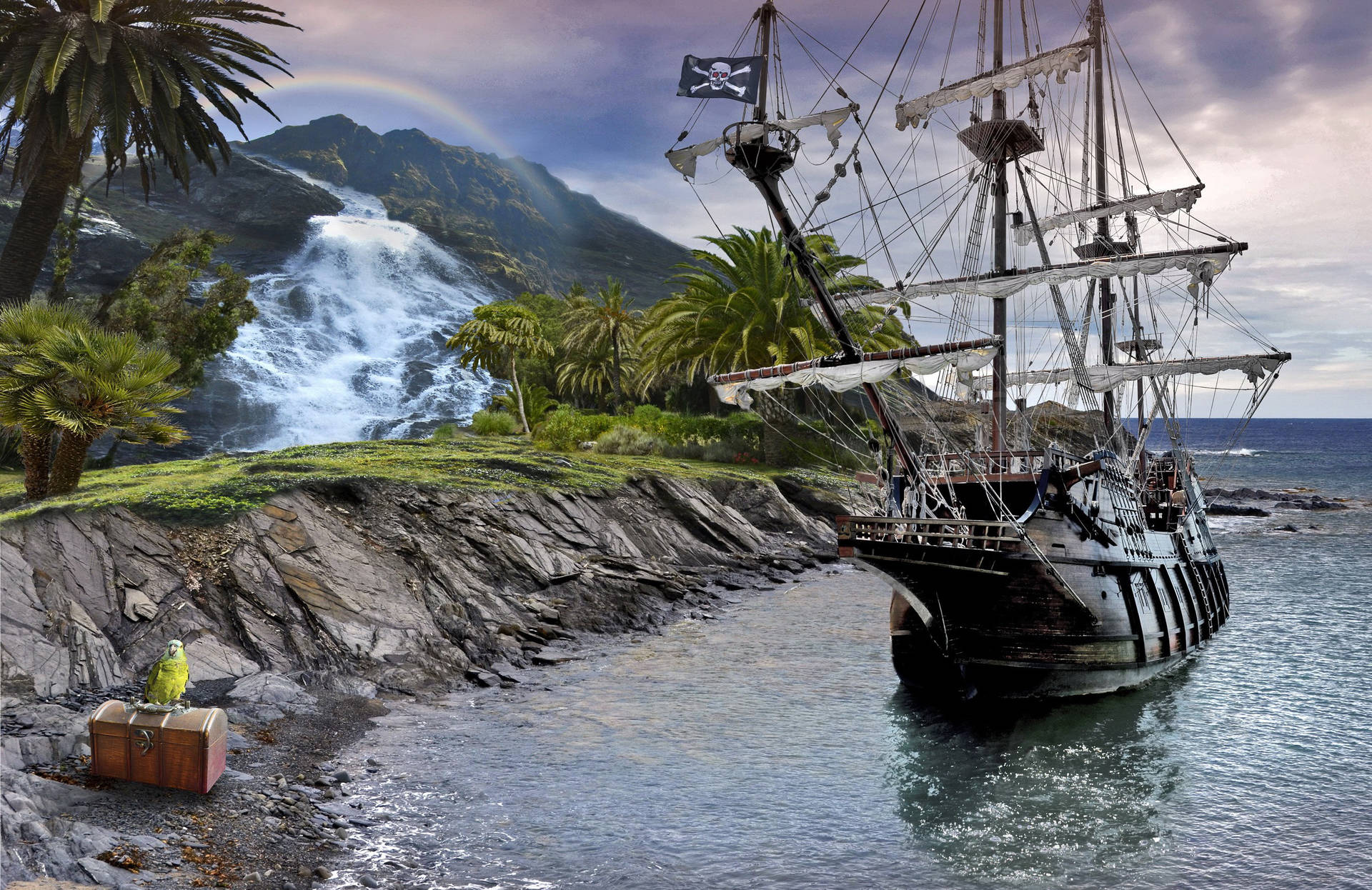 Sailing Pirate Ship Wallpaper