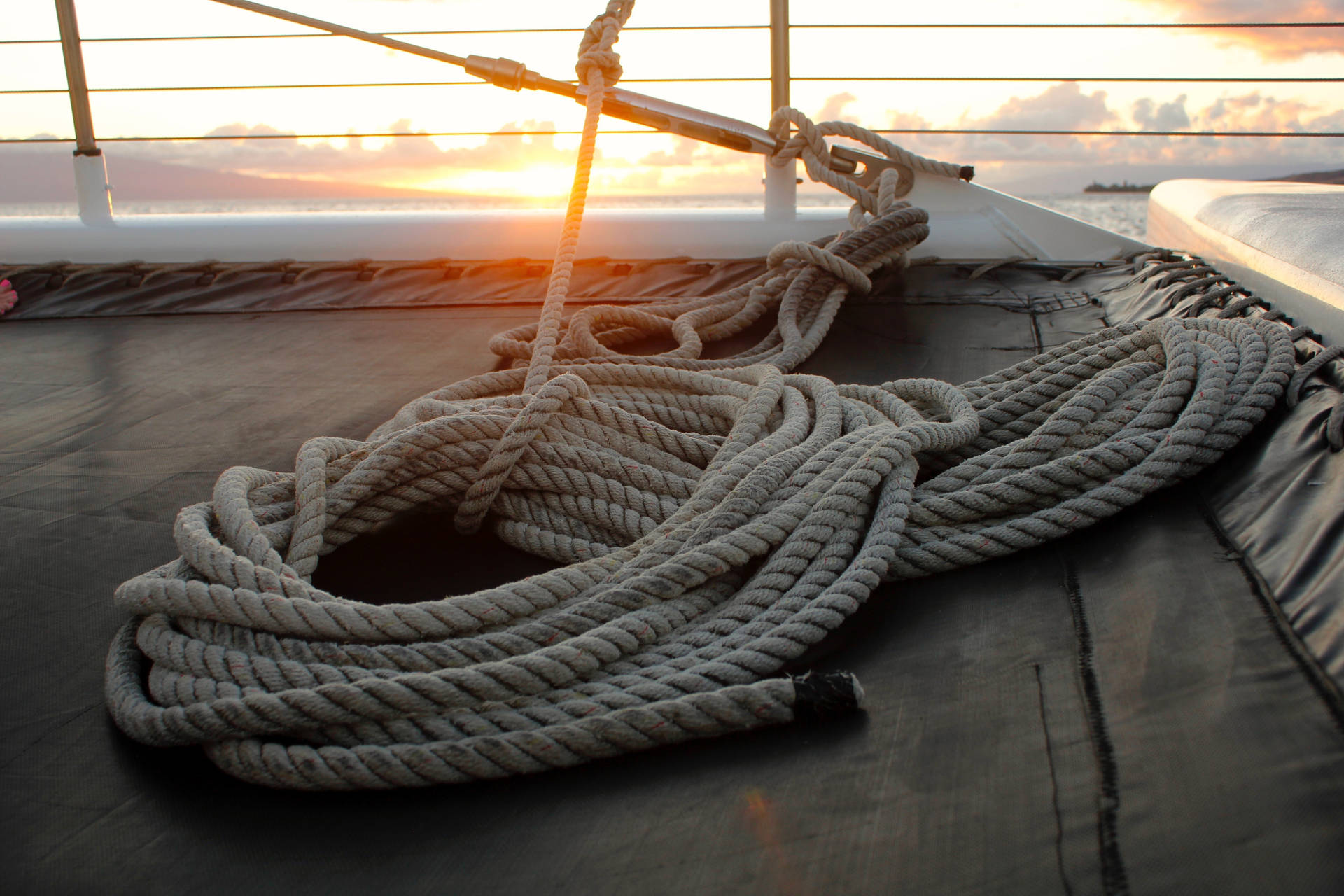 Sailing Rope Tied On Deck Wallpaper