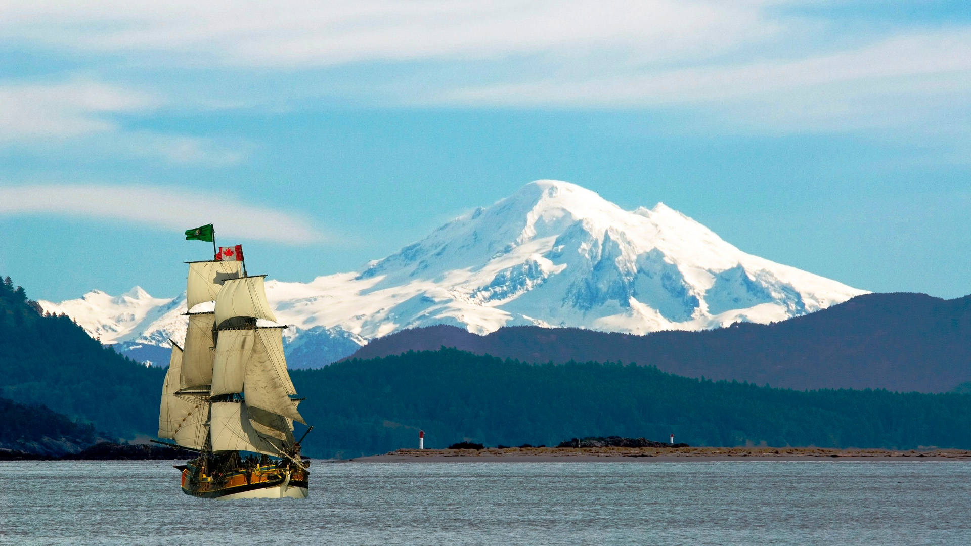 Zeilboot Lady Washington Achtergrond