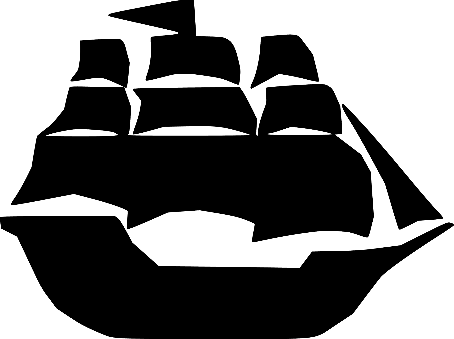 Sailing Ship Silhouette PNG