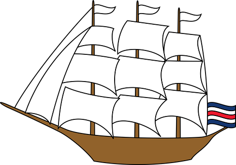 Sailing Ship Vector Art PNG
