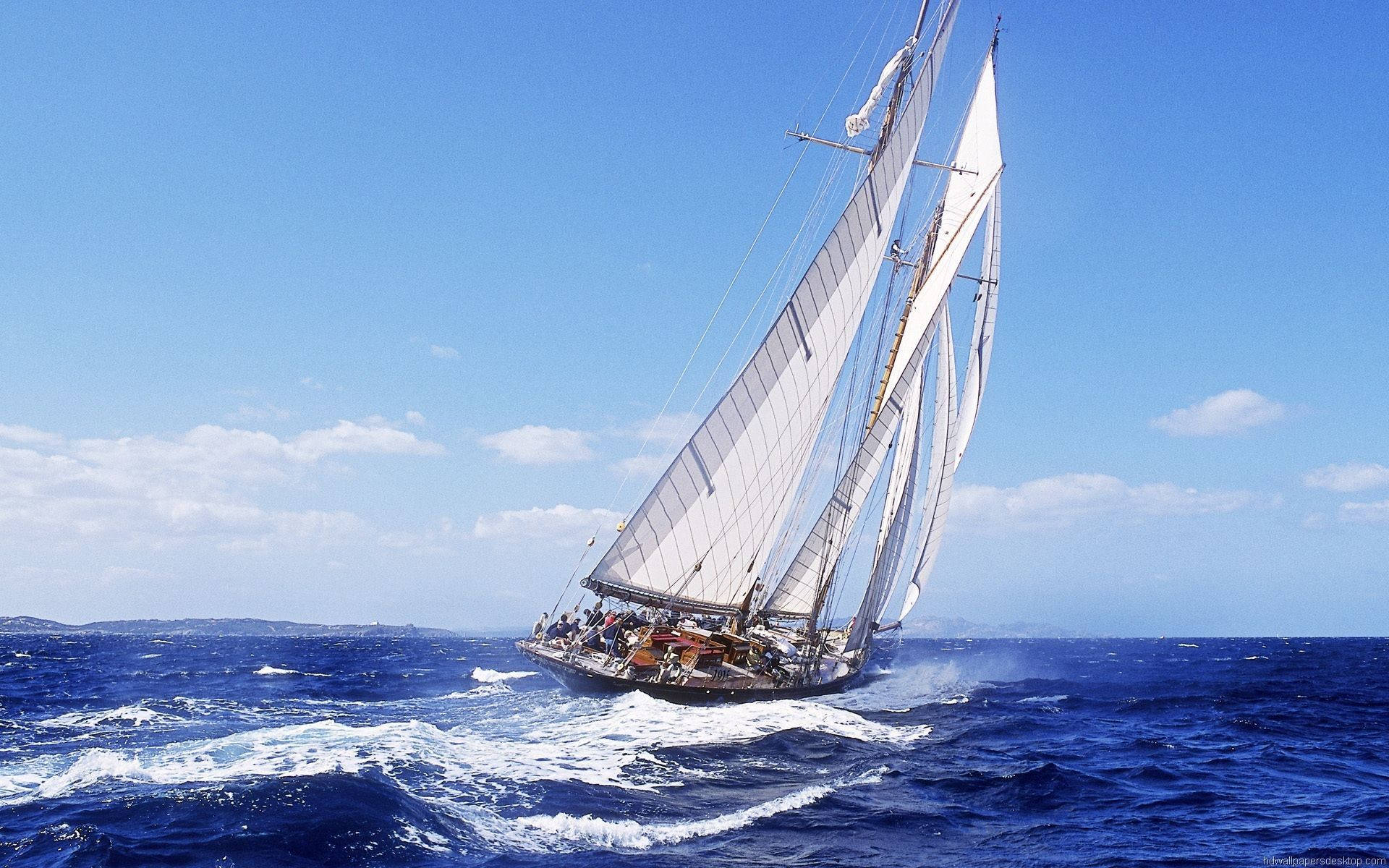 Sailing With Overcrowding People Wallpaper