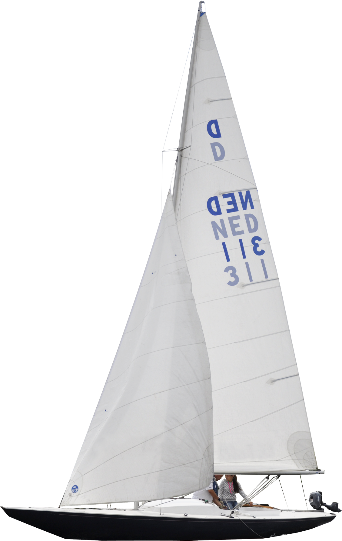 Sailing Yacht Full Sail Profile PNG