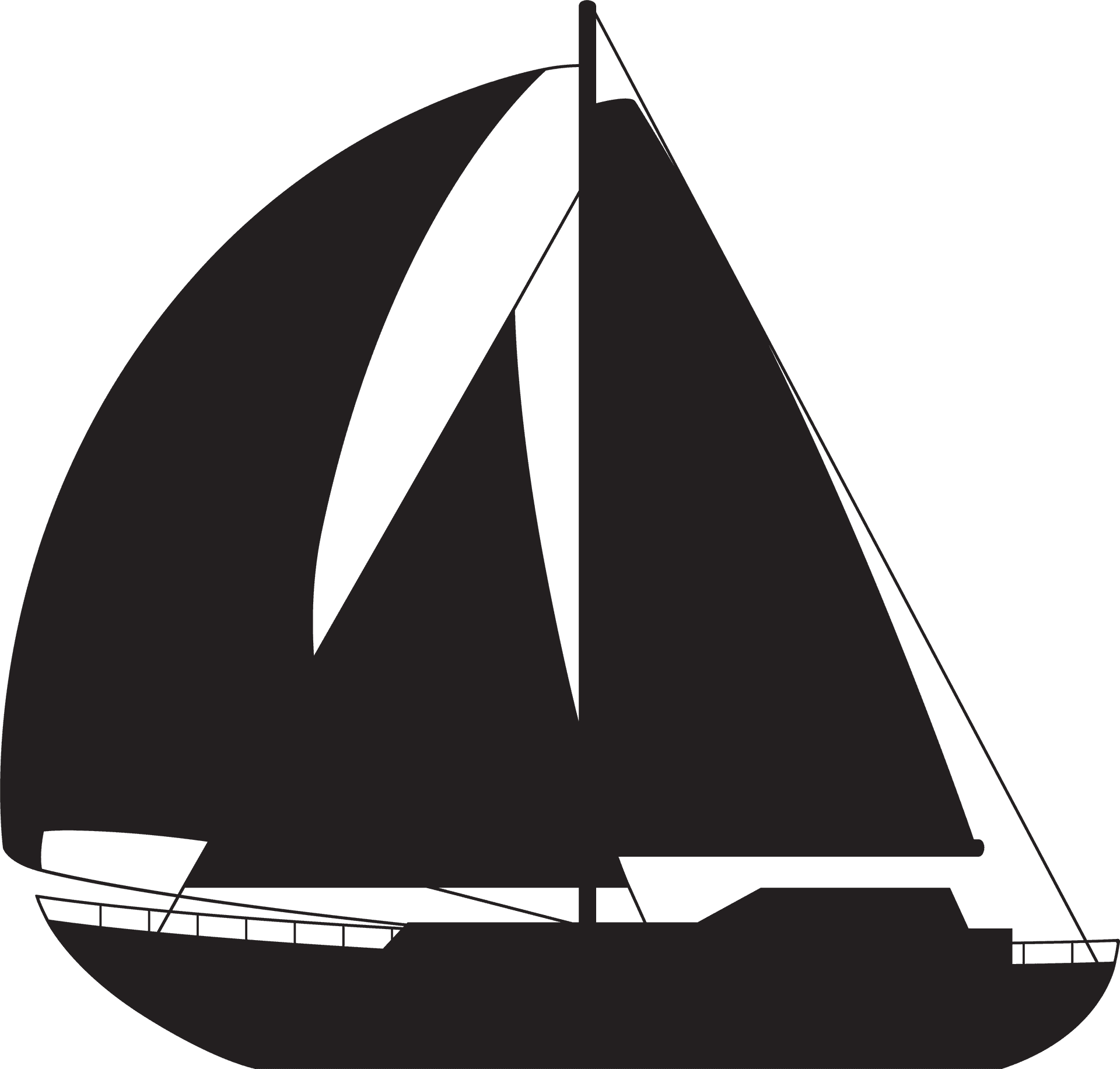 Sailing Yacht Silhouette PNG