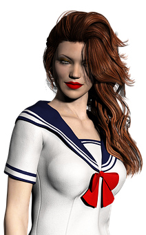 Sailor Inspired3 D Character PNG