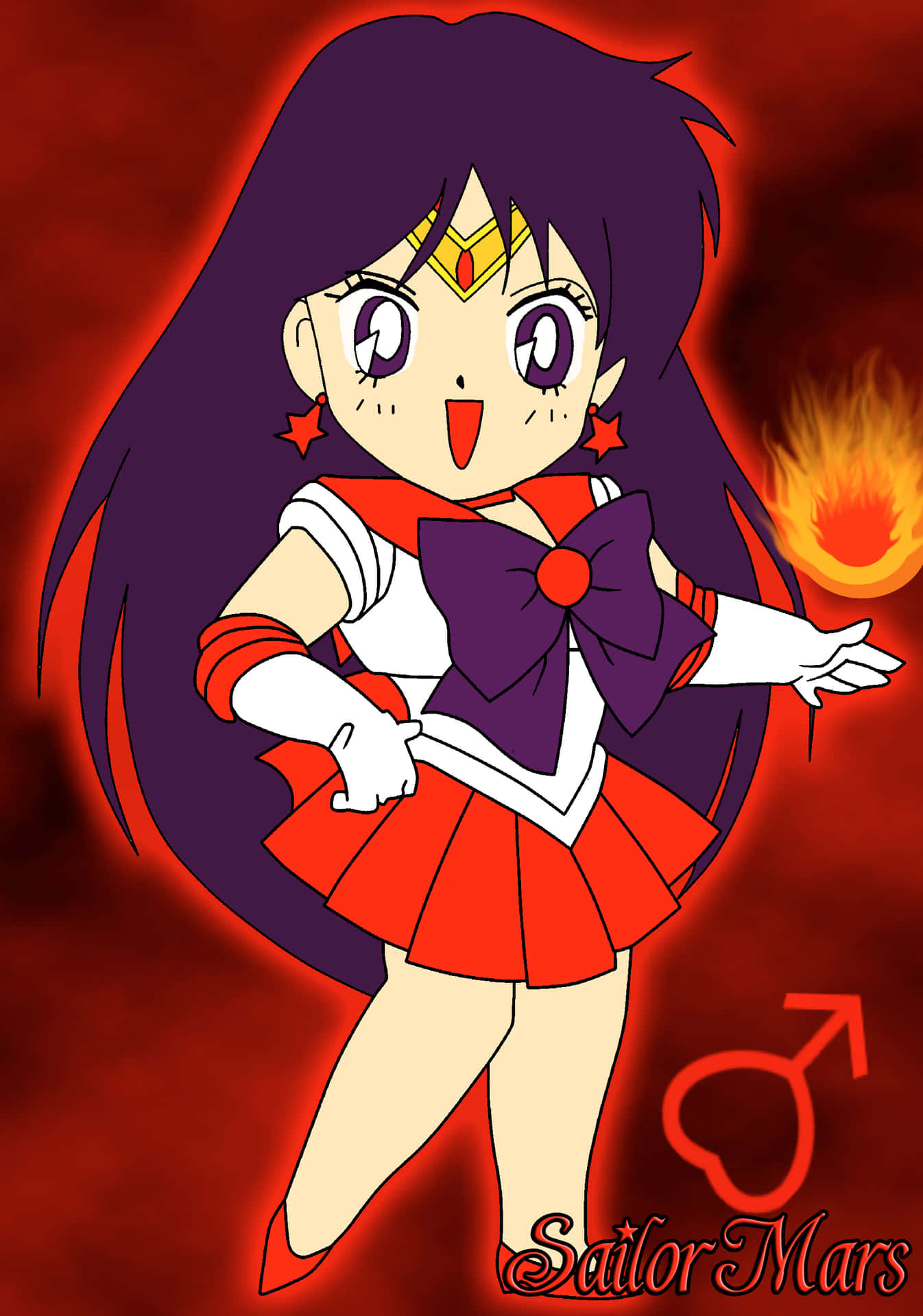 Usagitsukino Con Su Traje Icónico De Sailor Mars. Fondo de pantalla