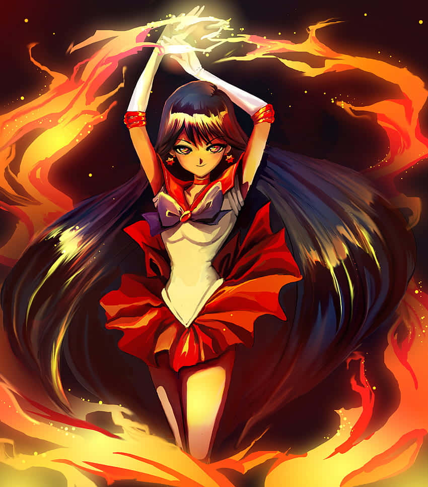 "Cosplay of Sailor Mars from the hit manga and anime series, Sailor Moon" Wallpaper