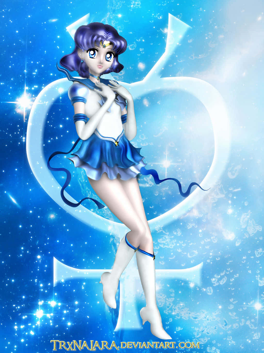 "Sailor Mercury Shows Her Knowledge and Strength" Wallpaper