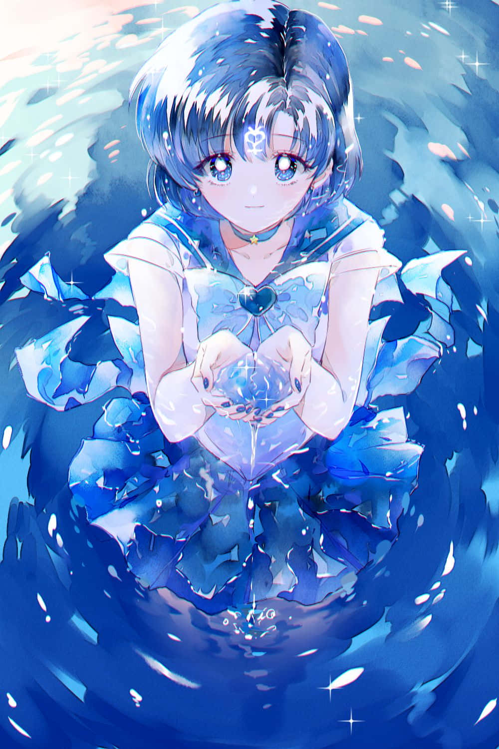 “The mystical strength of Sailor Mercury will protect us all.” Wallpaper