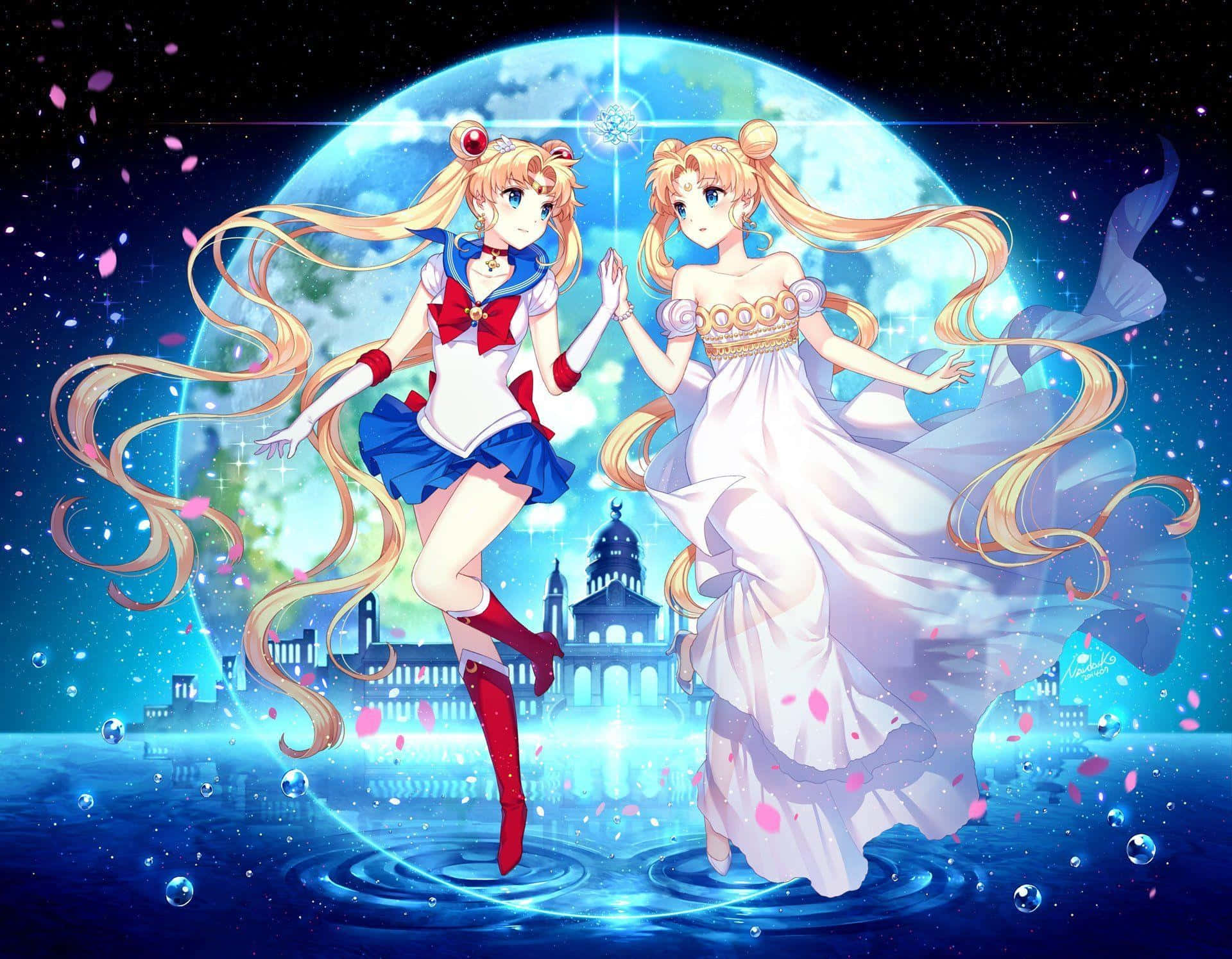 Sailor_ Moon_and_ Princess_ Serenity_ Artwork Wallpaper