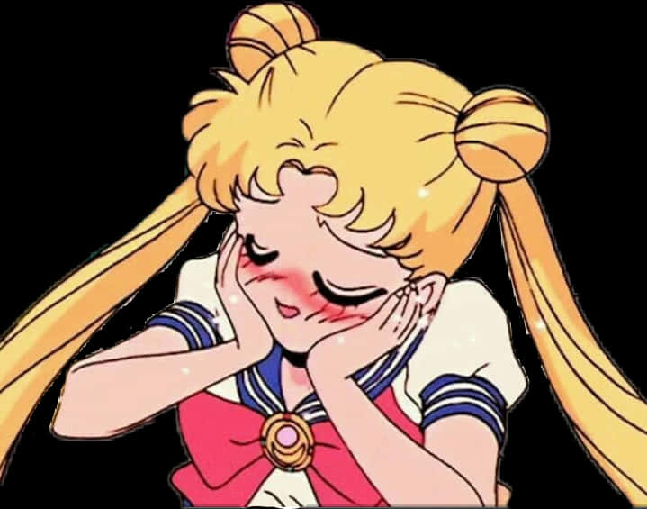 Sailor Moon Blushing Expression PNG