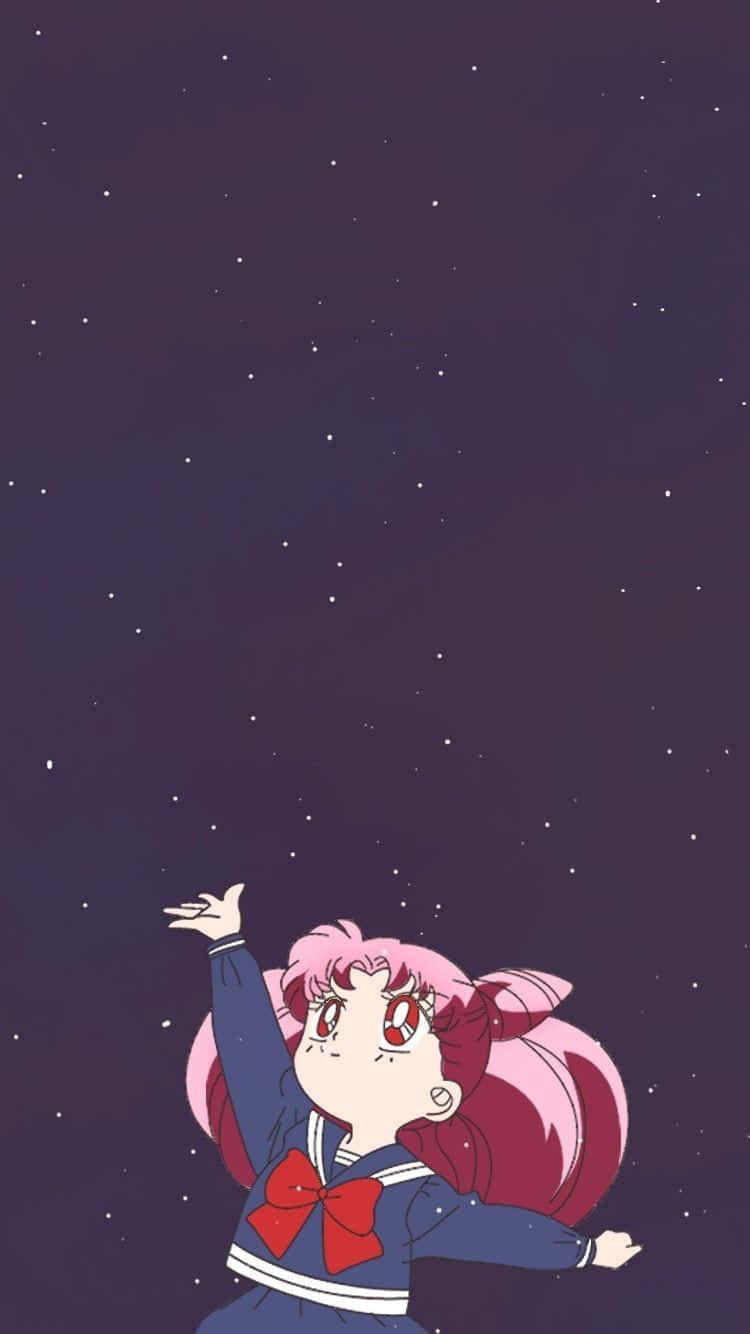 Deneleganta Och Äventyrliga Chibiusa Från Sailor Moon. Wallpaper