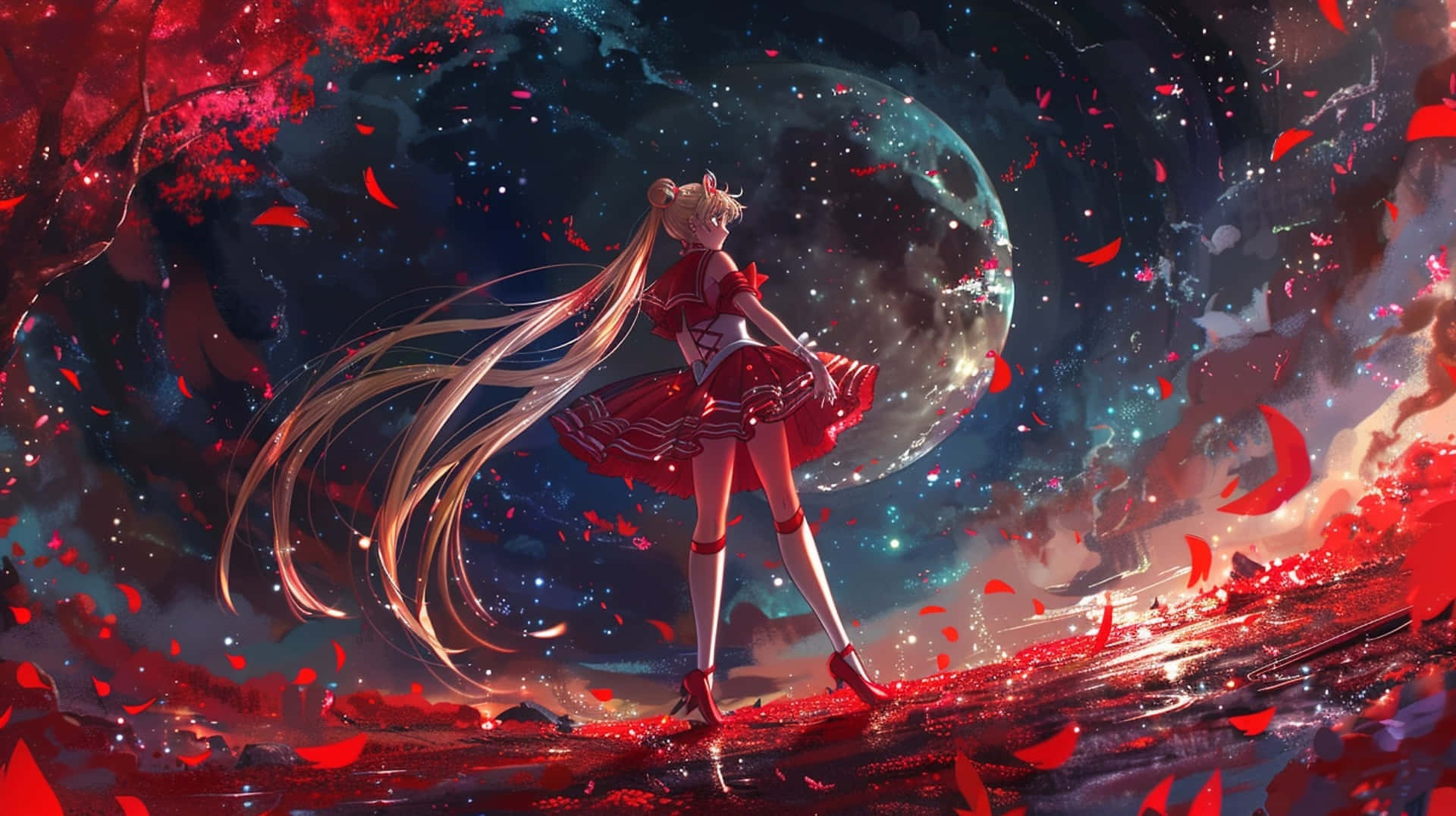 Sailor Moon Cosmic Battle Artwork Wallpaper