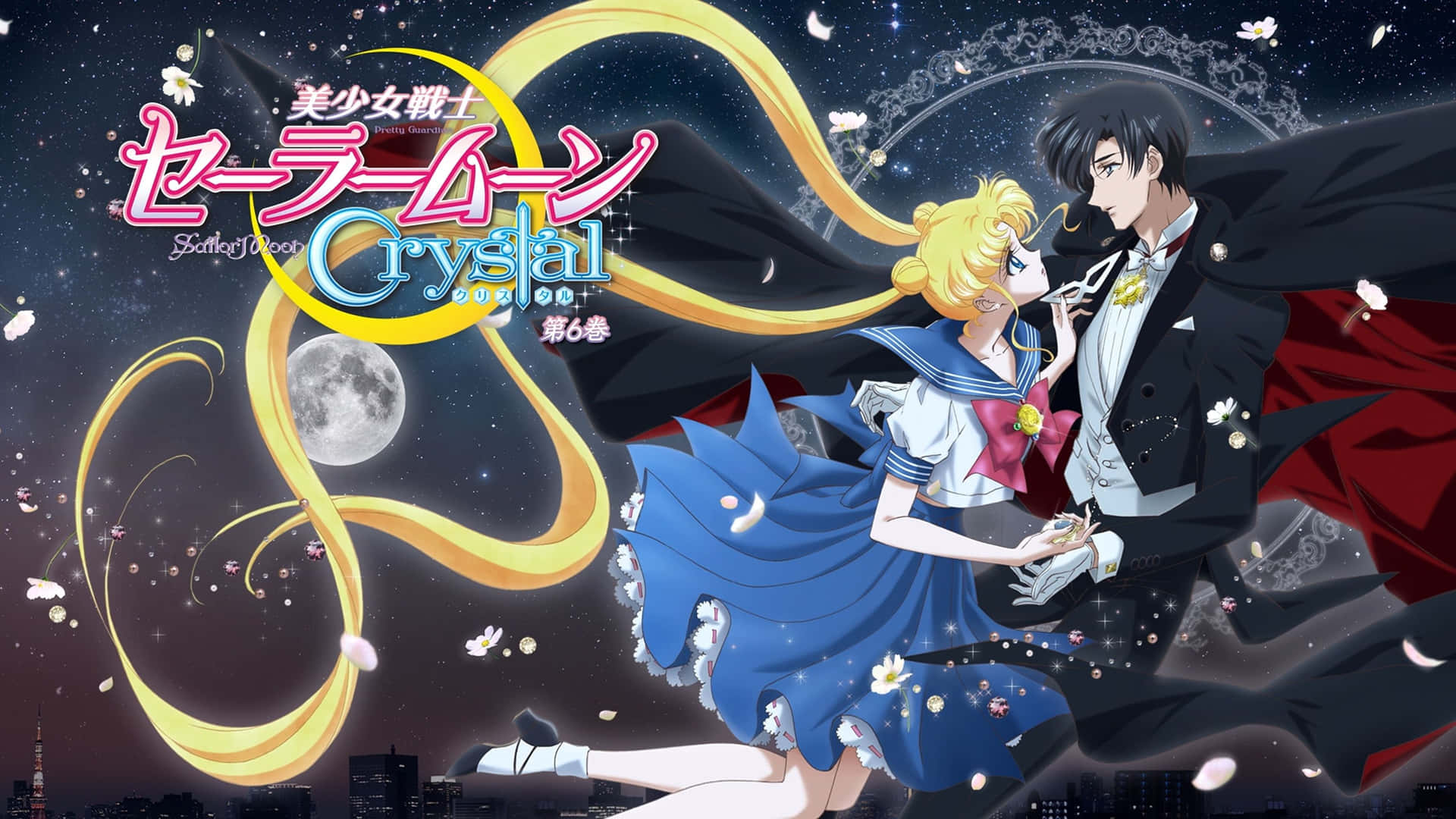 Wallpaper - Sailor Moon Crystal og Tuxedo Mask Tapet Wallpaper