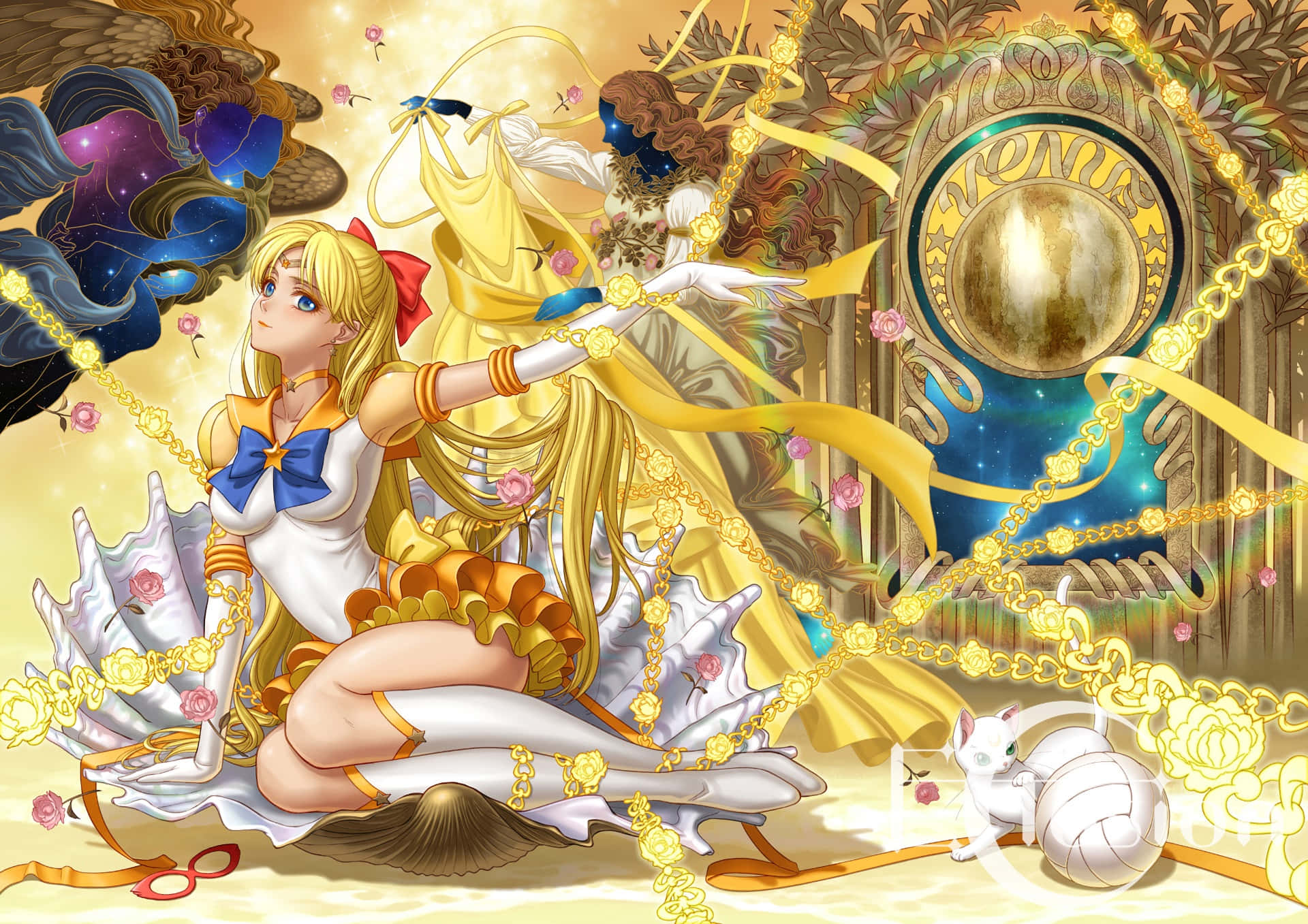"Sailor Moon shows strength and beauty in the Sailor Moon Crystal anime series." Wallpaper
