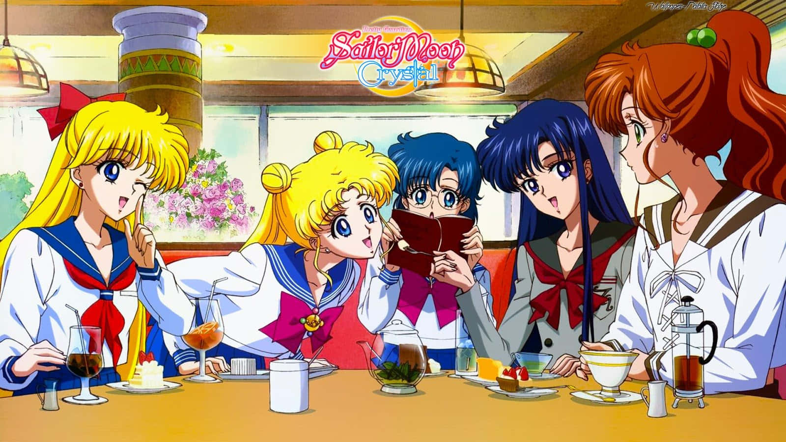 "Holding the Moon Stick High: Usagi Tsukino transforms into Sailor Moon" Wallpaper