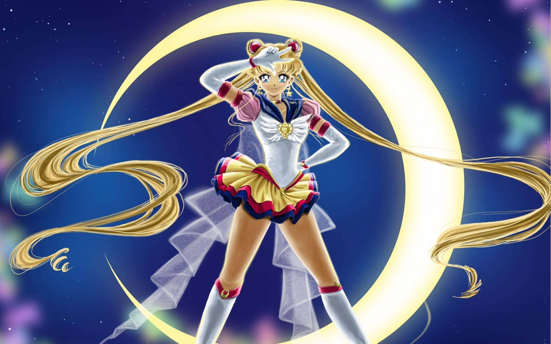 Sailormoon Crystal Assume Pose Per Un Ritratto. Sfondo