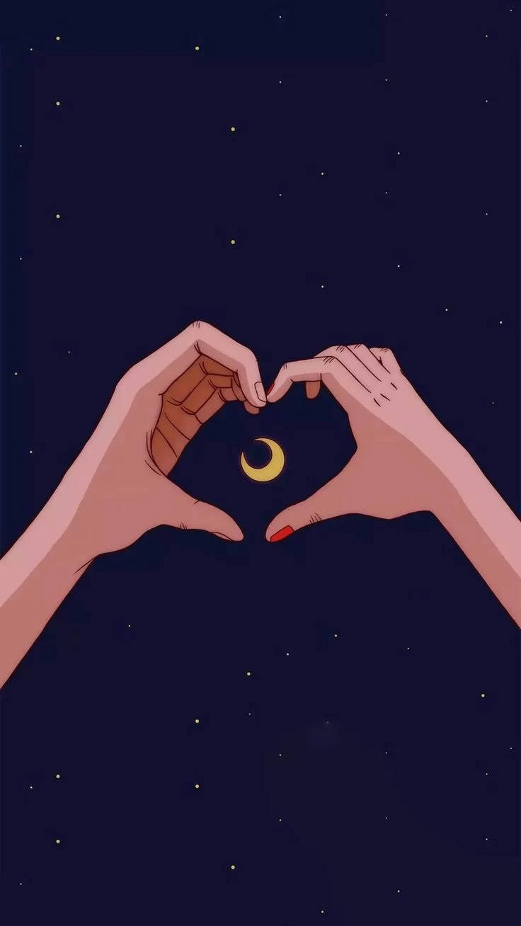 Wallpaper -- Sailor Moon Heart Æstetisk Anime iPhone Tapet Wallpaper